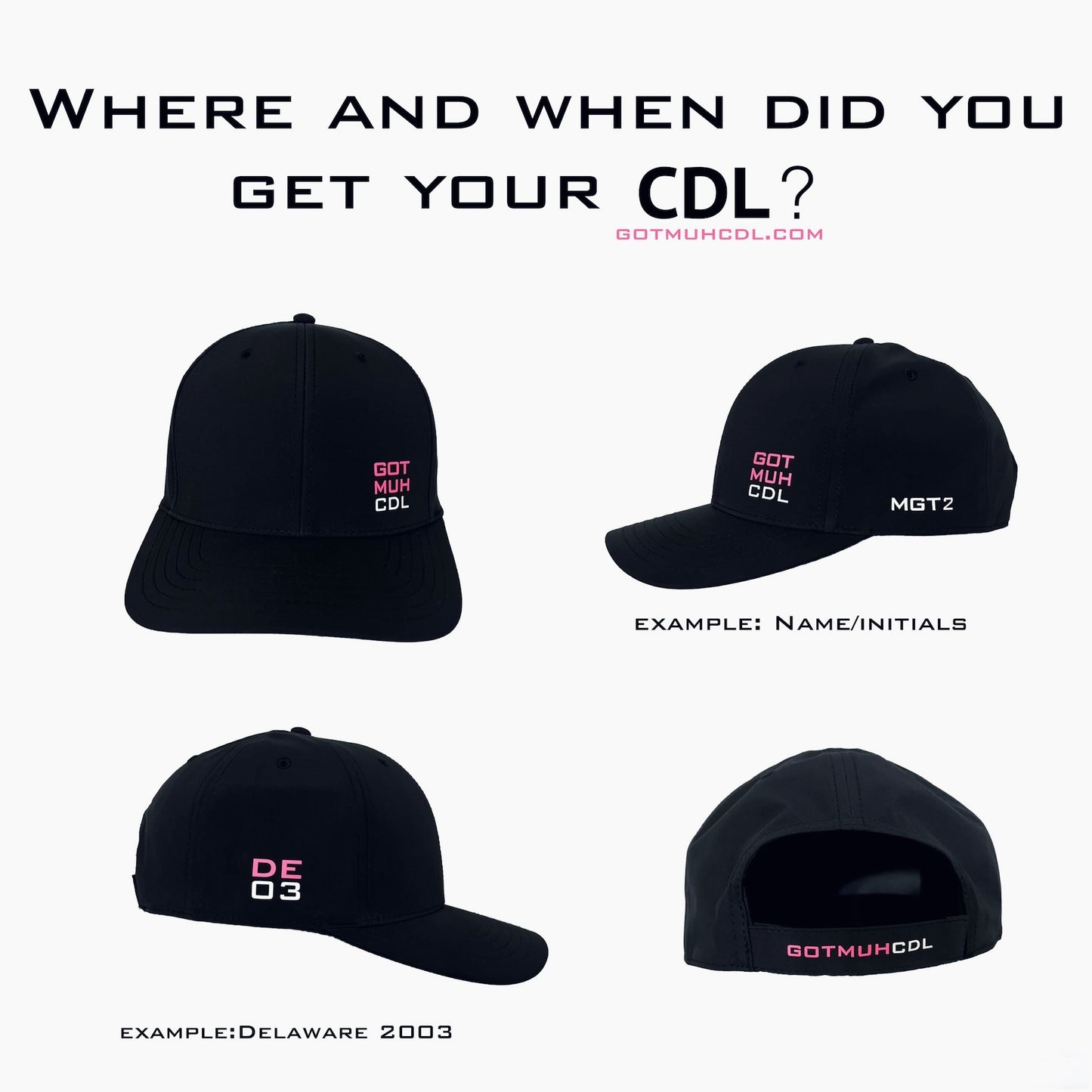 STATE YEAR CDL Hat (Full Fabric back)